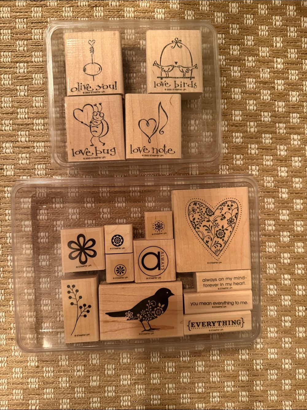 Stampin' Up! Wooden Stamp Set - Brown, Black